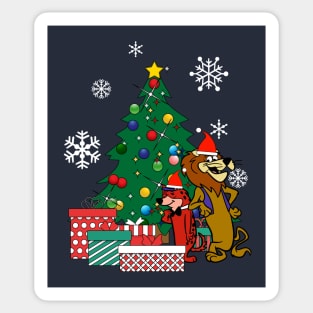 Lippy The Lion And Hardy Har Har Around The Christmas Tree Sticker